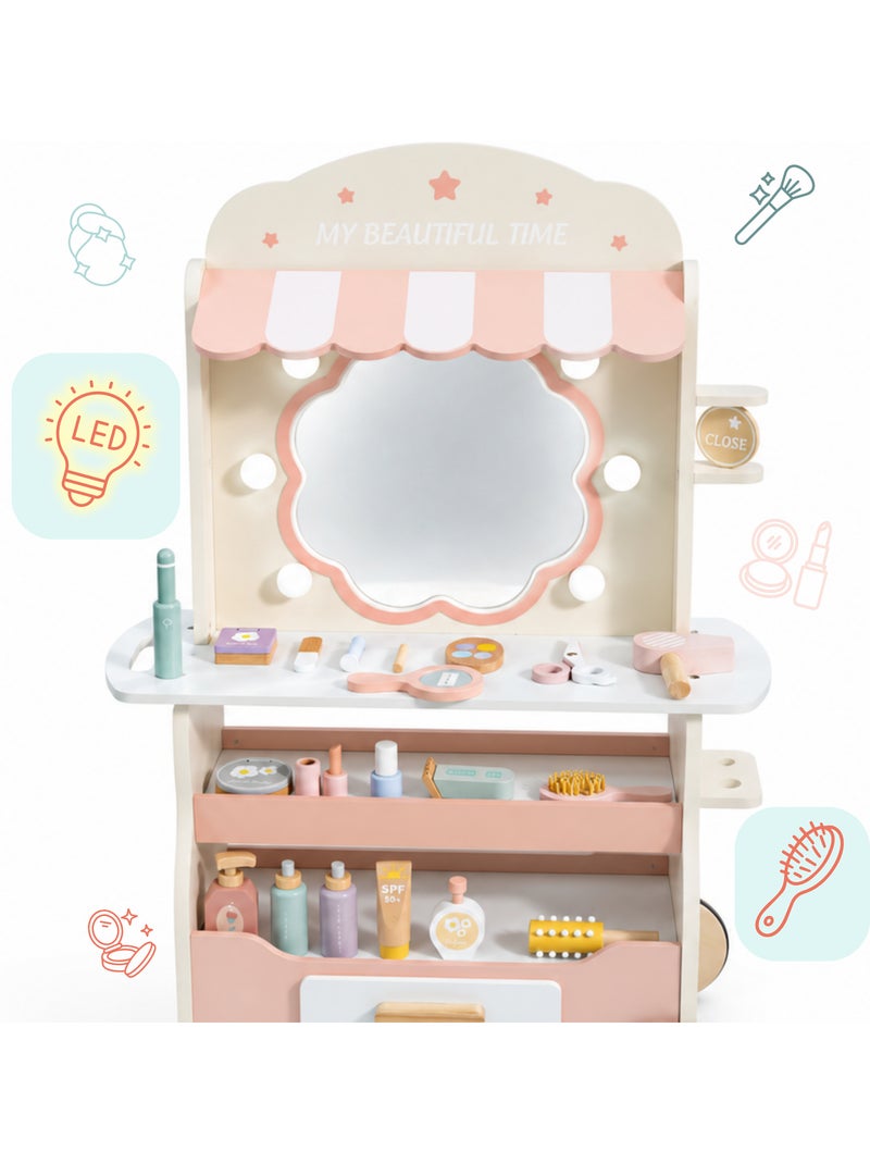 Grande salao cabeleireiro madeira infantil movel espelho led mamabrum N/D - Kiabi