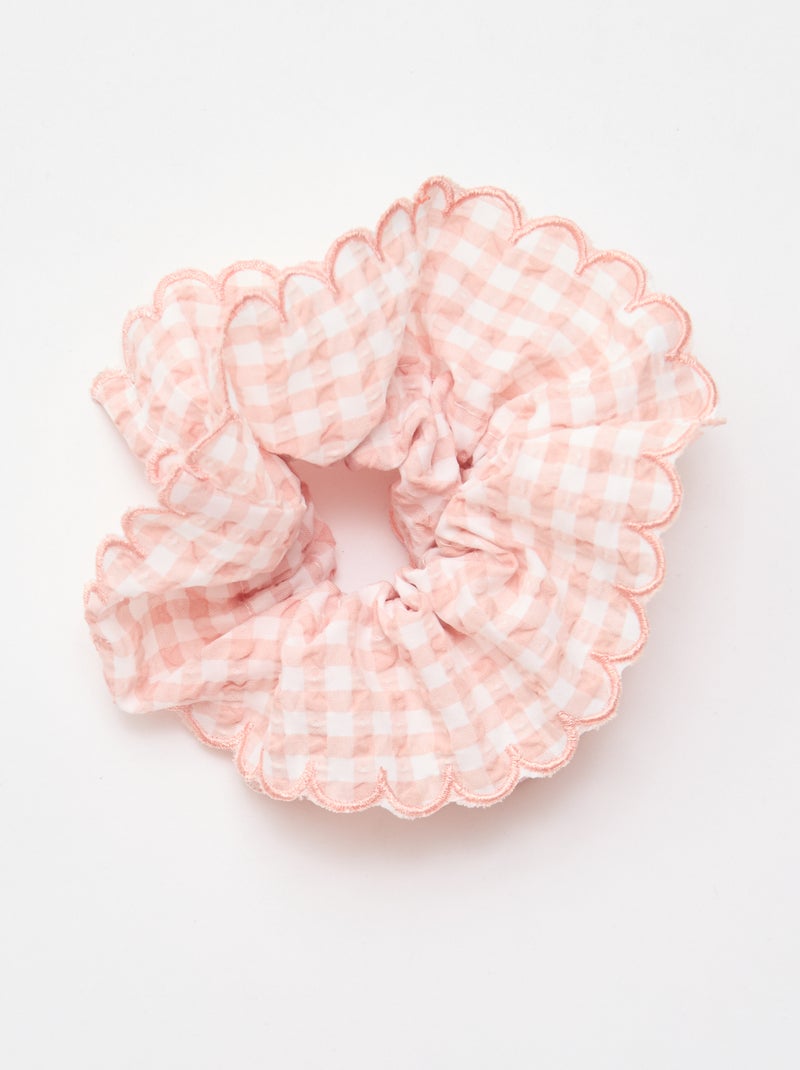 Grande scrunchie xadrez vichy Rosa - Kiabi