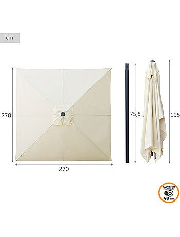 Guarda-chuva de jardim 270x270 cm com proteção UV50 Aktive
