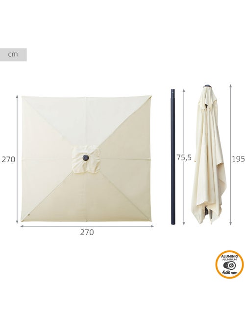 Guarda-chuva de jardim 270x270 cm com proteção UV50 Aktive - Kiabi