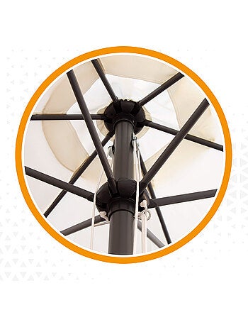 Guarda-chuva de jardim hexagonal Ø270 cm com sistema de polia dupla Aktive