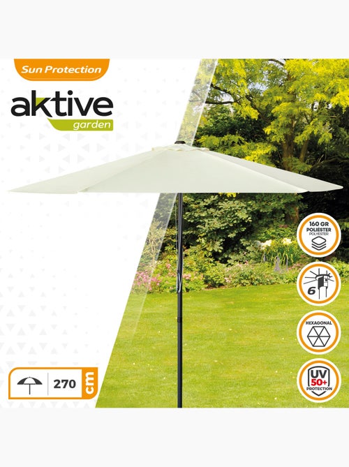 Guarda-chuva de jardim hexagonal Ø270 cm com sistema de polia dupla Aktive - Kiabi