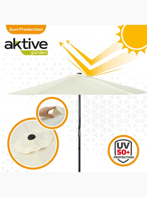 Guarda-chuva de jardim hexagonal Ø270 cm com sistema de polia dupla Aktive - Kiabi