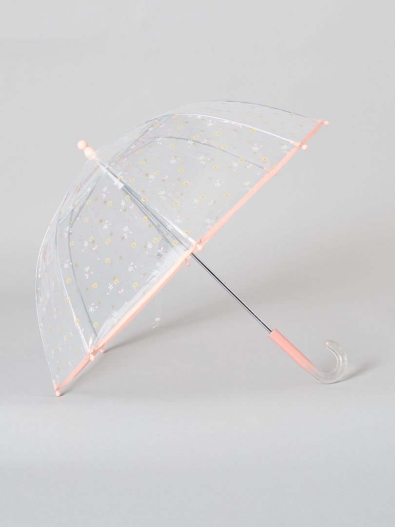 Guarda-chuva transparente com 'flores' ROSA - Kiabi