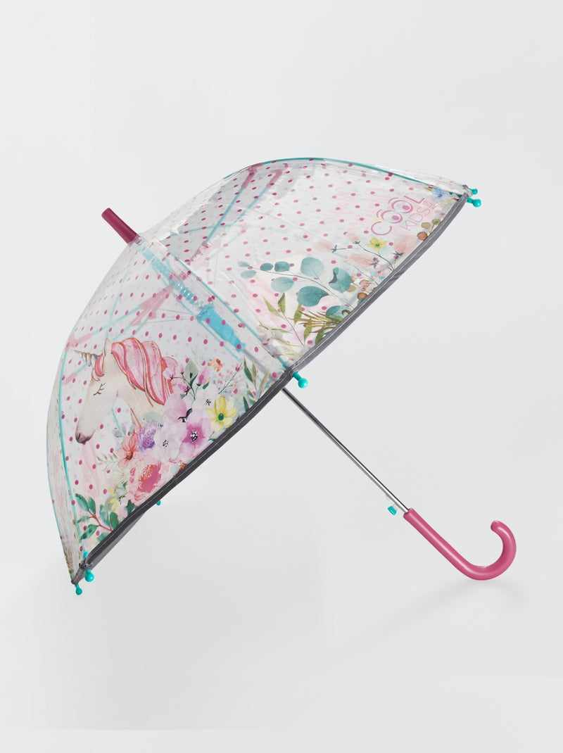 Guarda-chuva transparente 'unicórnio' ROSA - Kiabi