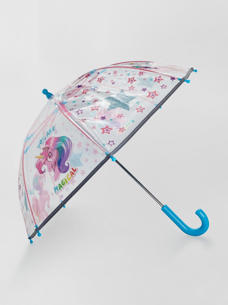 Guarda-chuva transparente 'Unicórnio' ROSA/AZUL - Kiabi