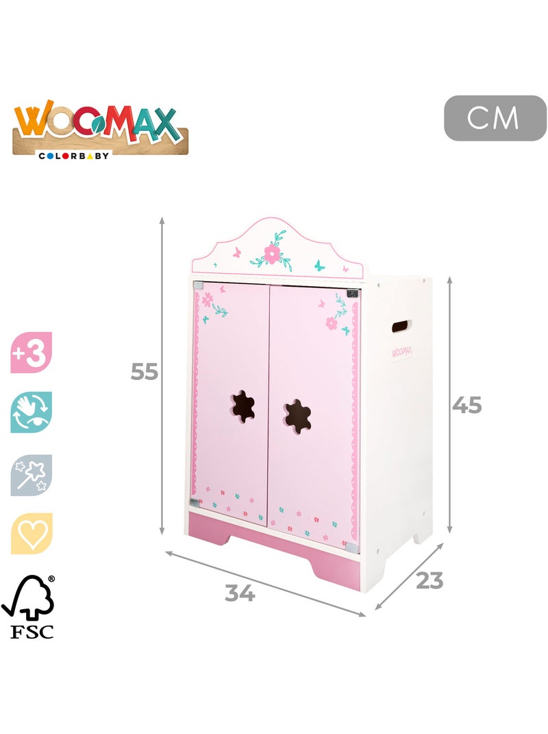 Guarda-roupa de madeira para bonecas com cabides woomax N/D - Kiabi