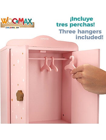 Guarda-roupa de madeira para bonecas WOOMAX