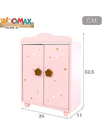 Guarda-roupa de madeira para bonecas WOOMAX