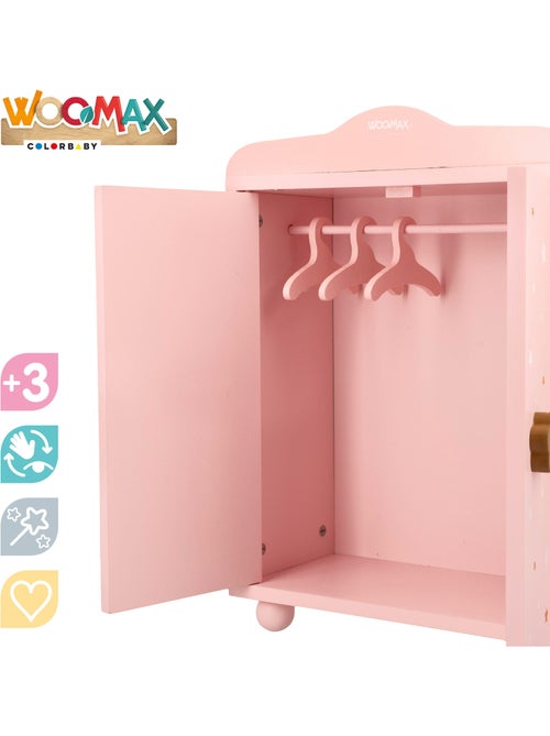 Guarda-roupa de madeira para bonecas WOOMAX - Kiabi