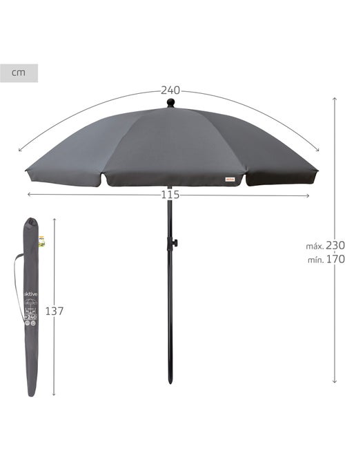 Guarda-sol para jardim proteção uv 240 cm Aktive - Kiabi