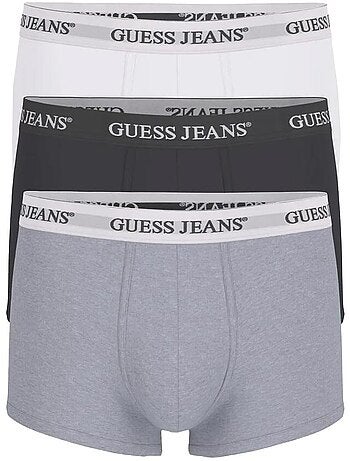 Guess boxers para homem - pack 3 unidades preto/branco/cinzento