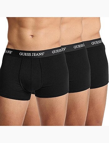 Guess kit 3 boxers trunk pretos para homem