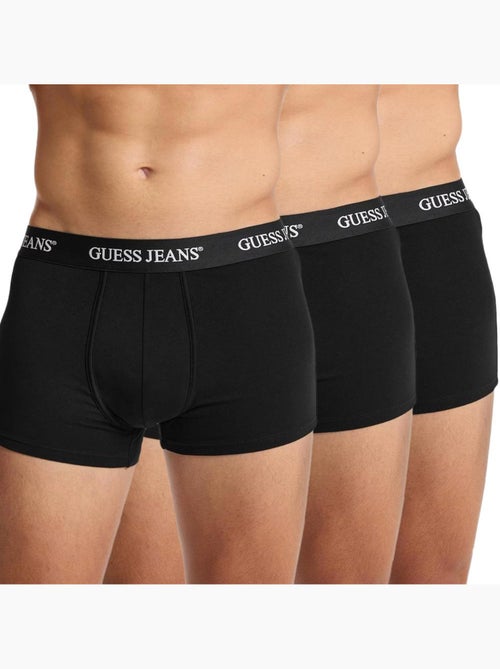 Guess kit 3 boxers trunk pretos para homem - Kiabi