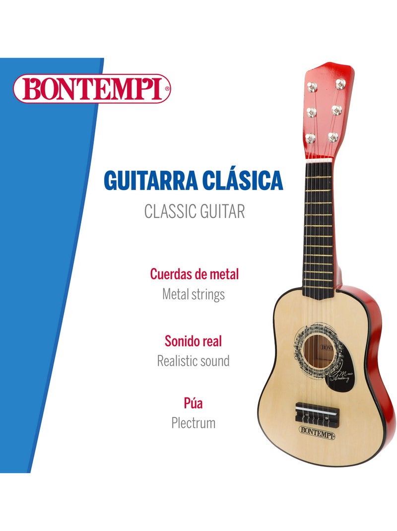 Guitarra clássica de brinquedo de madeira 55 cm com alça bontempi N/D - Kiabi