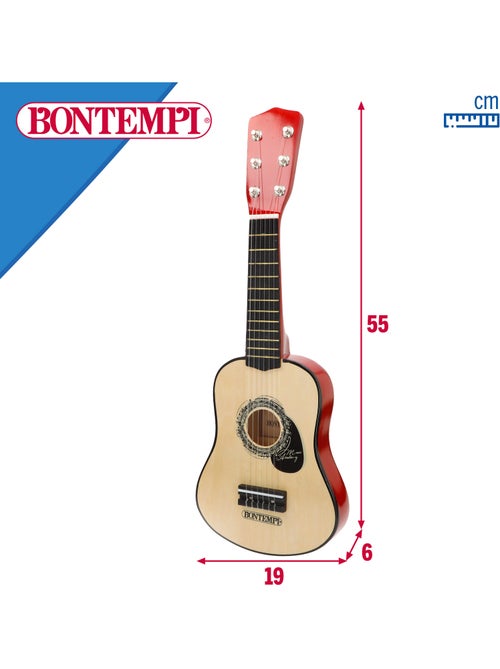 Guitarra clássica de brinquedo de madeira 55 cm com alça bontempi - Kiabi