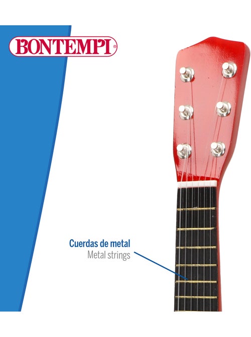 Guitarra clássica de brinquedo de madeira 55 cm com alça bontempi - Kiabi