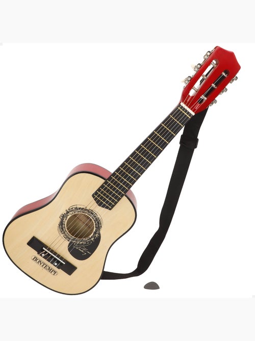 Guitarra clássica de brinquedo de madeira 75 cm com alça bontempi - Kiabi