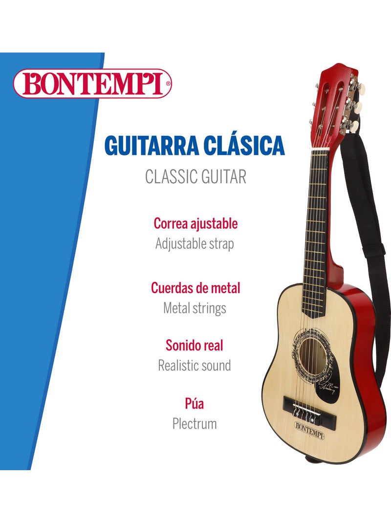 Guitarra clássica de brinquedo de madeira 75 cm com alça bontempi N/D - Kiabi
