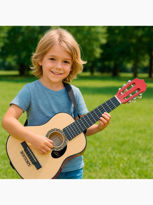 Guitarra clássica de brinquedo de madeira 75 cm com alça bontempi - Kiabi