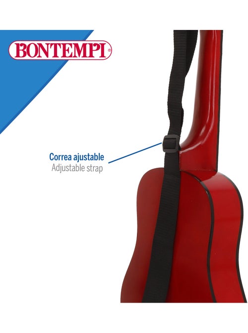Guitarra clássica de brinquedo de madeira 75 cm com alça bontempi - Kiabi