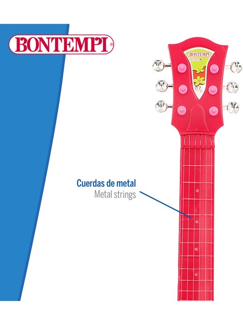 Guitarra eléctrica de brinquedo rosa e vermelha 56 cm bontempi - Kiabi