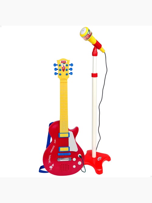 Guitarra elétrica de brinquedo 55 cm c/microfone de suporte bontempi - Kiabi
