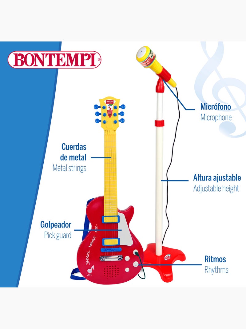 Guitarra elétrica de brinquedo 55 cm c/microfone de suporte bontempi N/D - Kiabi