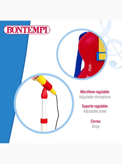Guitarra elétrica de brinquedo 55 cm c/microfone de suporte bontempi - Kiabi