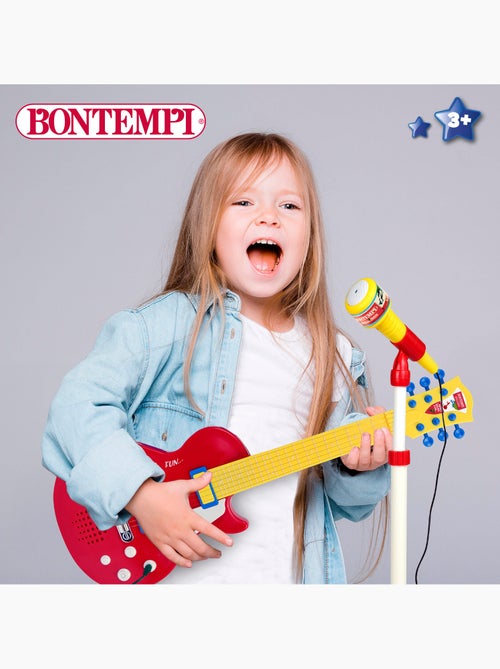 Guitarra elétrica de brinquedo 55 cm c/microfone de suporte bontempi - Kiabi