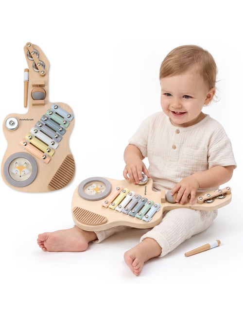 Guitarra sensorial madeira infantil carilhao tambor baqueta mamabrum - Kiabi Guitarra sensorial madeira infantil carilhao tambor baqueta mamabrum - Kiabi