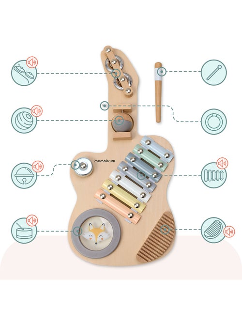 Guitarra sensorial madeira infantil carilhao tambor baqueta mamabrum - Kiabi Guitarra sensorial madeira infantil carilhao tambor baqueta mamabrum - Kiabi