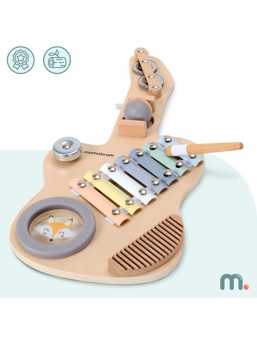 Guitarra sensorial madeira infantil carilhao tambor baqueta mamabrum - Kiabi Guitarra sensorial madeira infantil carilhao tambor baqueta mamabrum - Kiabi