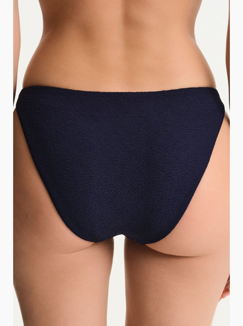 Hailey minimal texturizada de cintura média para biquíni penti Azul-marinho - Kiabi