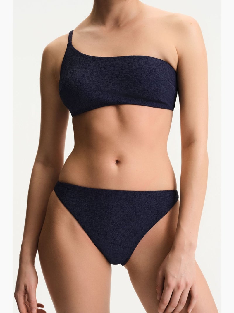 Hailey top de biquíni de um ombro texturizado penti Azul-marinho - Kiabi