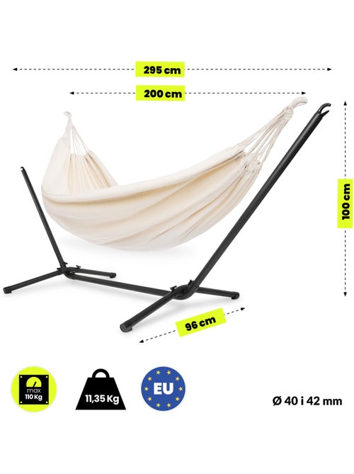 Hamac de jardim com estrutura metálica – espaço de descanso pronto a usar - Kiabi Hamac de jardim com estrutura metálica – espaço de descanso pronto a usar - Kiabi