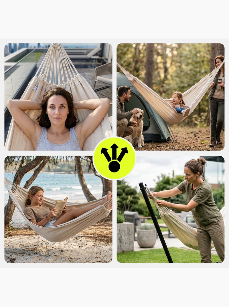 Hamac de jardim suspenso boémio com capa Bege - Kiabi