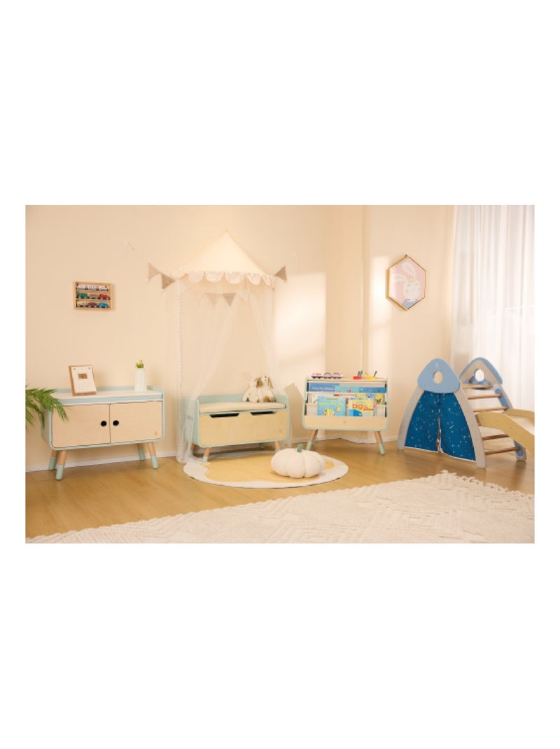 Hape - caixa de brinquedos/banco 2 em 1 play furniture Azul-bege - Kiabi