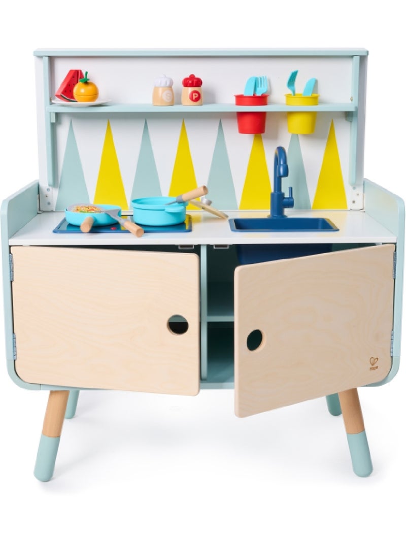 Hape - cômoda/cozinha infantil 2 em 1 play furniture Azul-bege - Kiabi