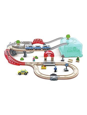 Hape - conjunto de trem urbano 2 em 1 - 84,2 x 75,6 x 19,1 cm - a partir de 3 anos