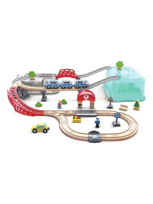 Hape - conjunto de trem urbano 2 em 1 - 84,2 x 75,6 x 19,1 cm - a partir de 3 anos - Kiabi Hape - conjunto de trem urbano 2 em 1 - 84,2 x 75,6 x 19,1 cm - a partir de 3 anos - Kiabi
