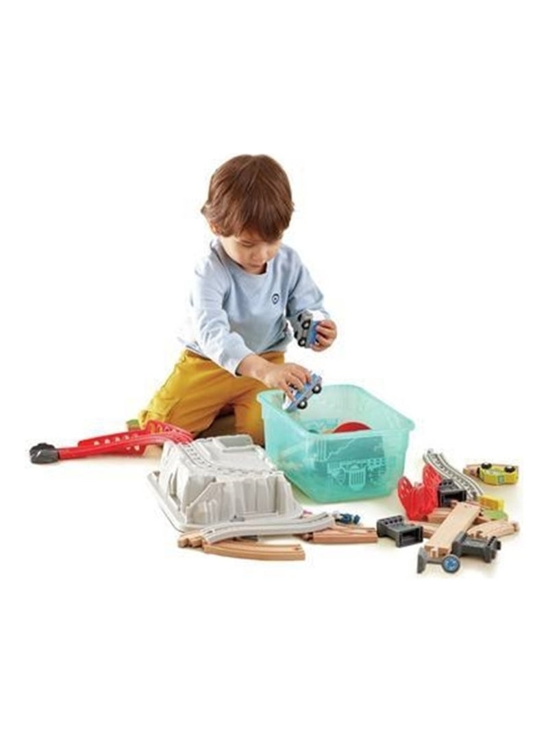 Hape - conjunto de trem urbano 2 em 1 - 84,2 x 75,6 x 19,1 cm - a partir de 3 anos Multicolorido - Kiabi