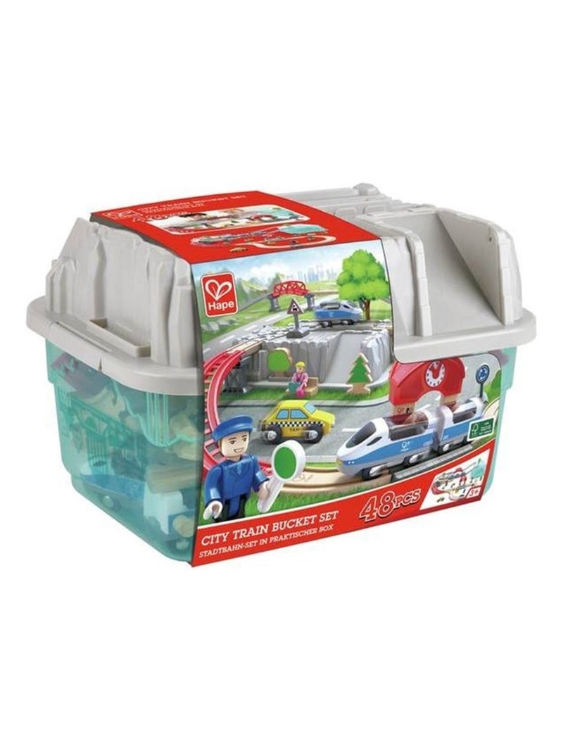 Hape - conjunto de trem urbano 2 em 1 - 84,2 x 75,6 x 19,1 cm - a partir de 3 anos Multicolorido - Kiabi