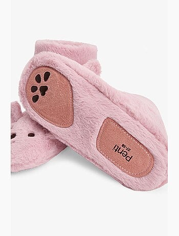 Happy bear pantufa de casa com bordado de animal penti
