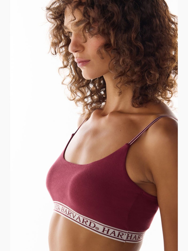 Harvard bralette com bojos removíveis penti Vermelho bordô - Kiabi