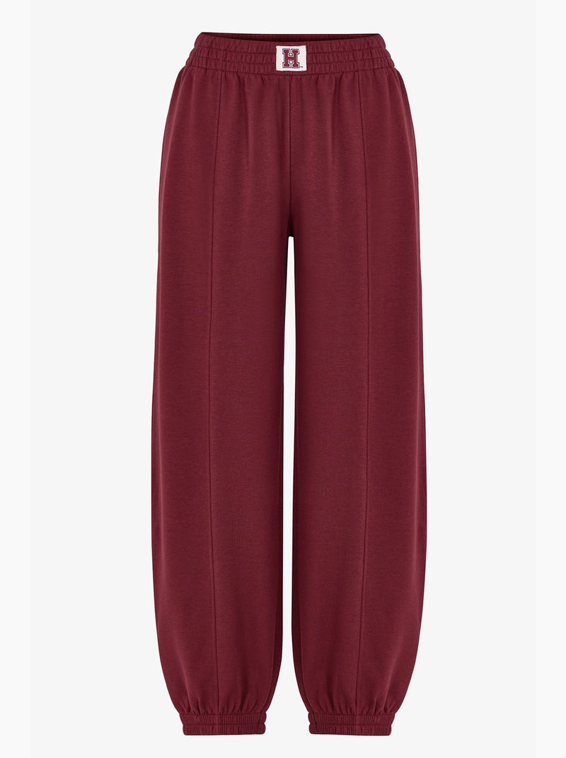 Harvard calça de moletom com detalhe de costura e punhos canelados penti Vermelho bordô - Kiabi