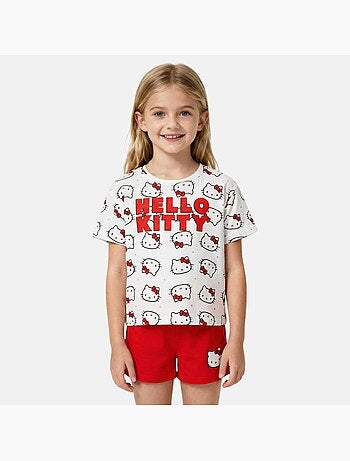 Hello Kitty - Conjunto de camiseta e shorts para meninas