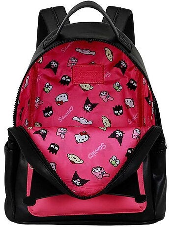 Hello Kitty Kuromi Face Mochila Heady, Lilás
