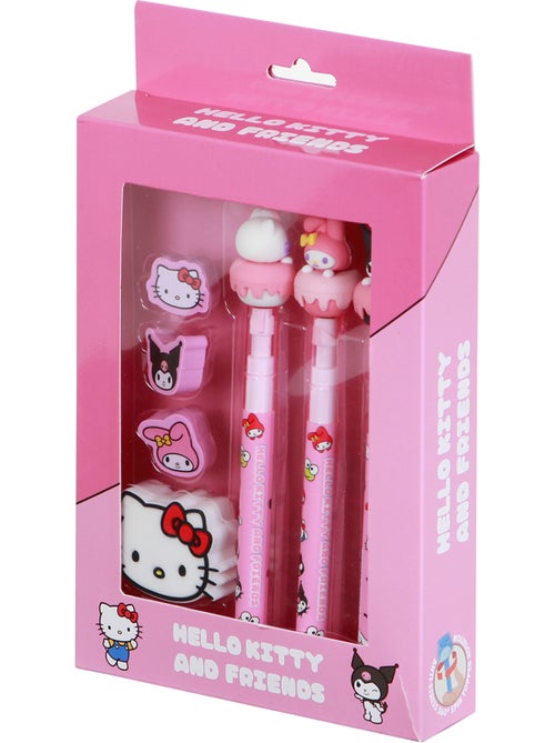 Hello Kitty Mix Pack de 3 Lápis Eternos + 3 Borrachas + Apontador, Rosa - Kiabi