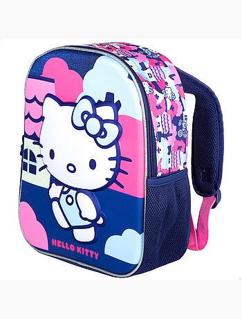 Hello kitty mochila pré-escolar 3d 25x10x32 cm + 3 anos